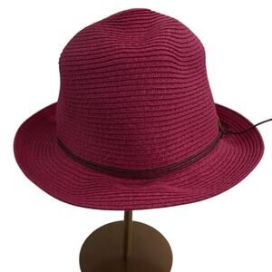 Goldcoast Sunwear Pink Straw Hat with Leather Band